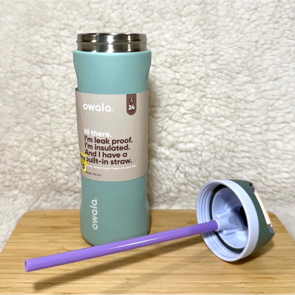 Owala 24oz FreeSip Stainless Steel Water Bottle Misty Meadow - Picture 6 of 8